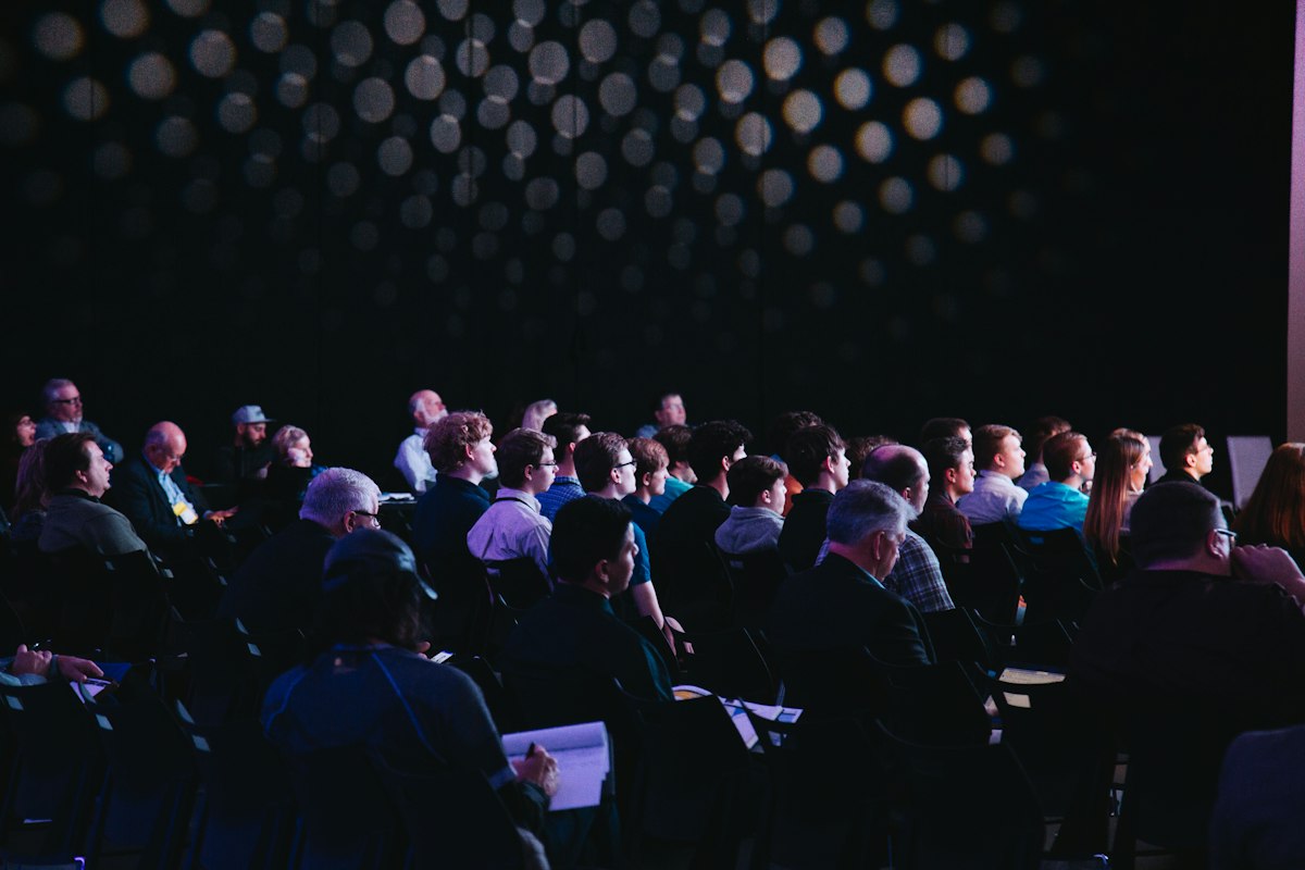A seated audience at an agribusiness forum
